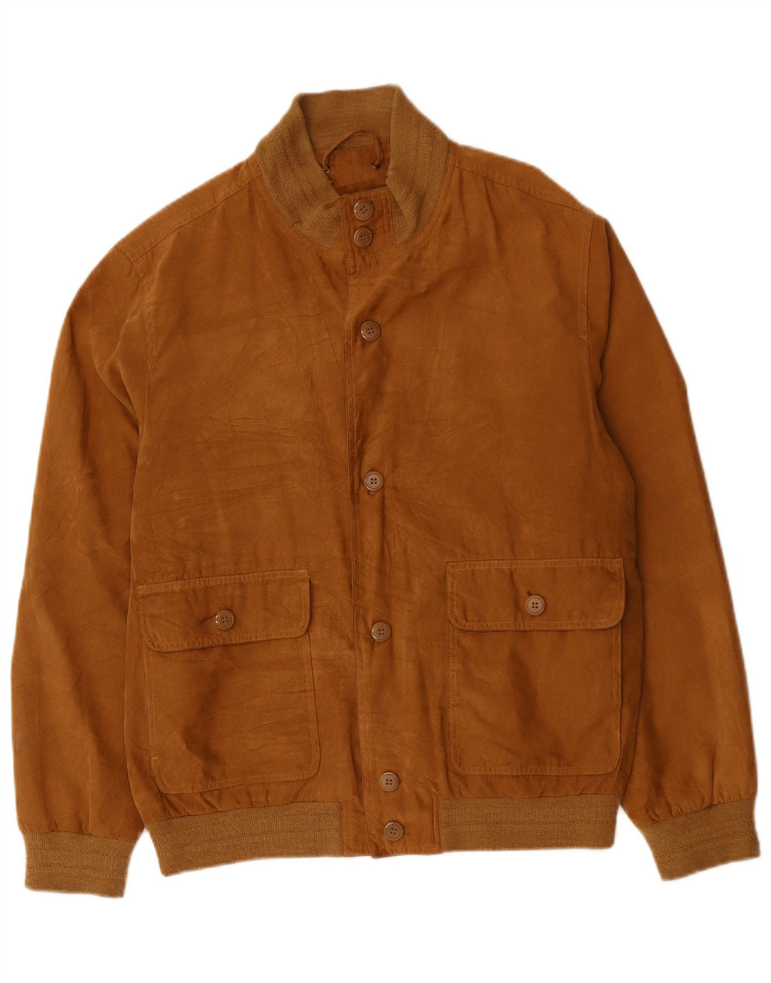 Vintage Mens Bomber Jacket UK 40 Large Brown Polyester