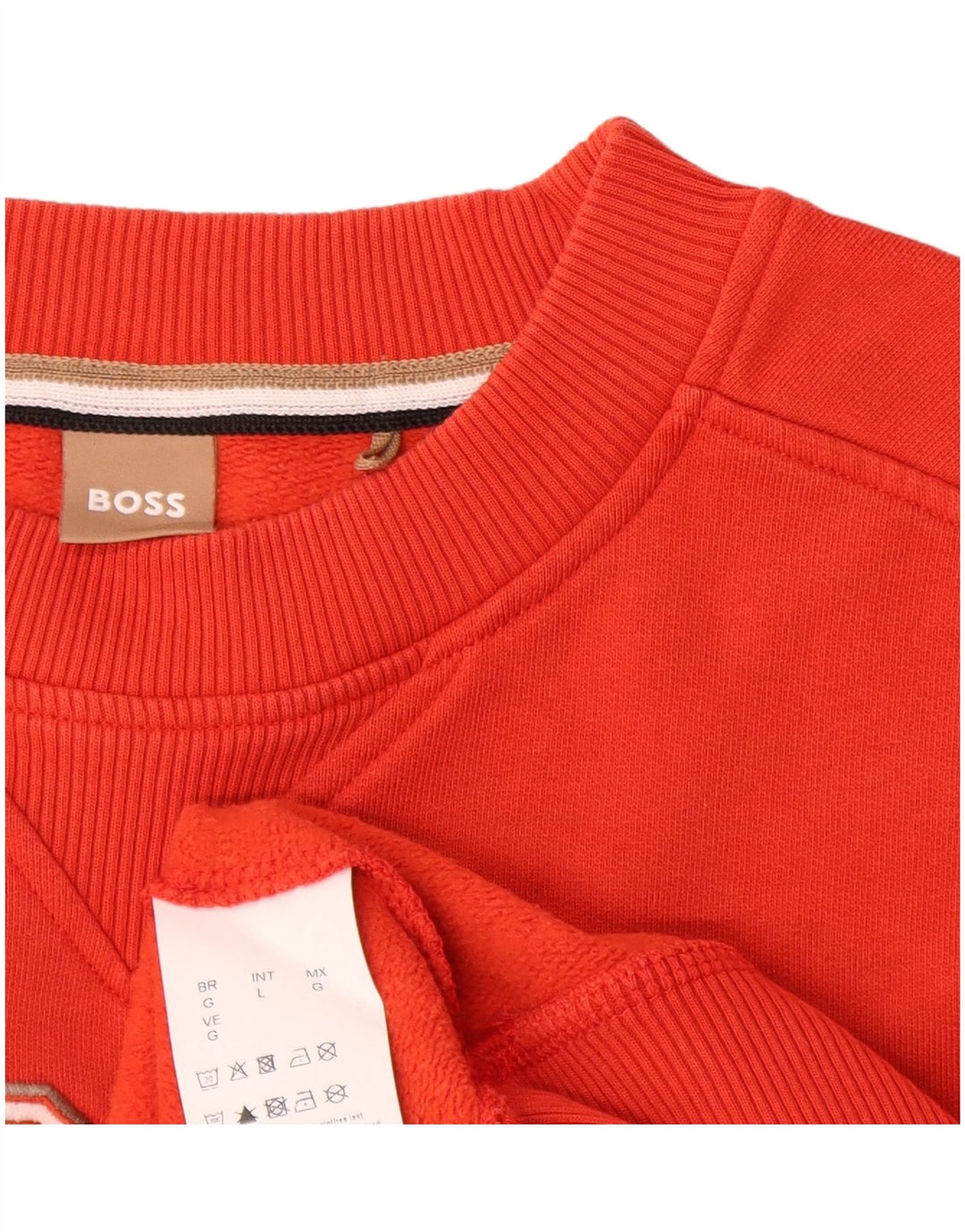 Hugo Boss Mens Graphic Sweatshirt Jumper Large Red Cotton