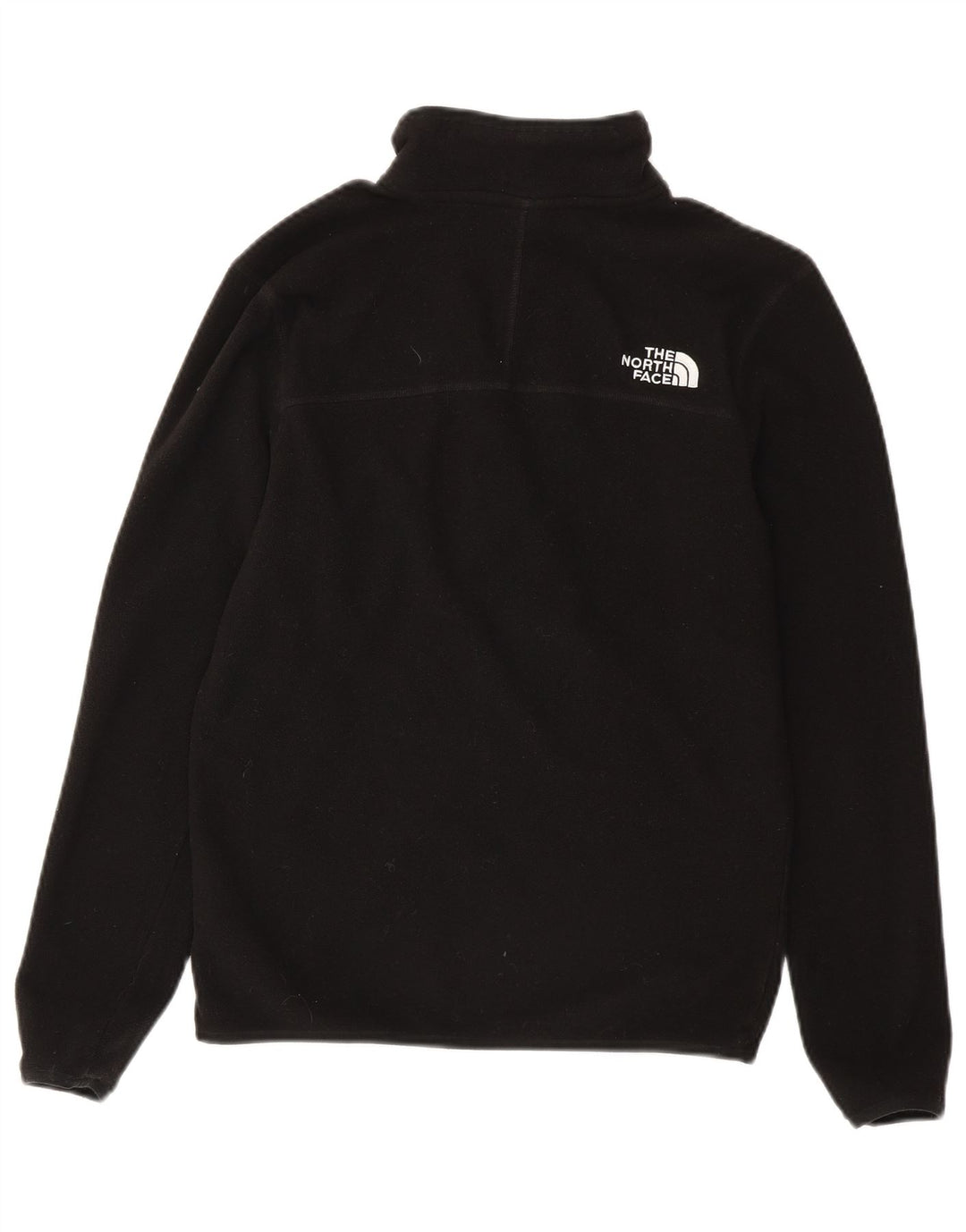 THE NORTH FACE Girls Zip Neck Fleece Jumper 12-13 Years Black Polyester
