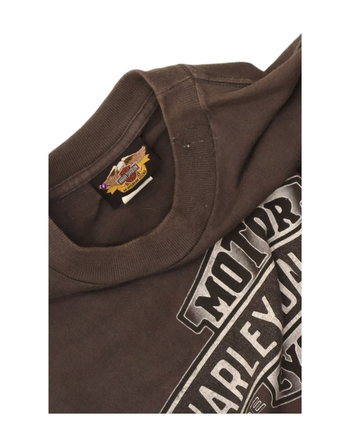 Harley Davidson Mens Graphic T-Shirt Top Medium Grey Cotton