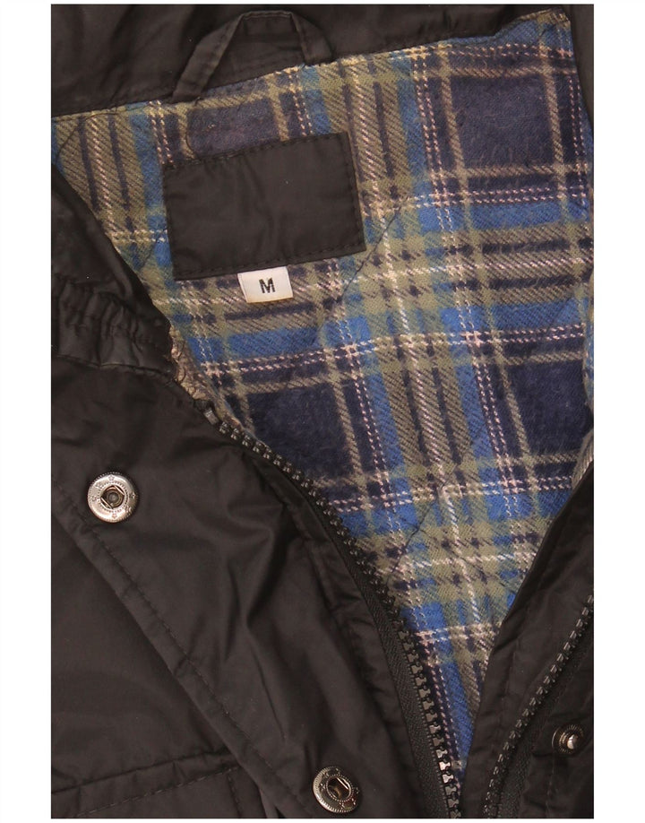 VINTAGE Womens Utility Jacket UK 14 Medium Black Nylon