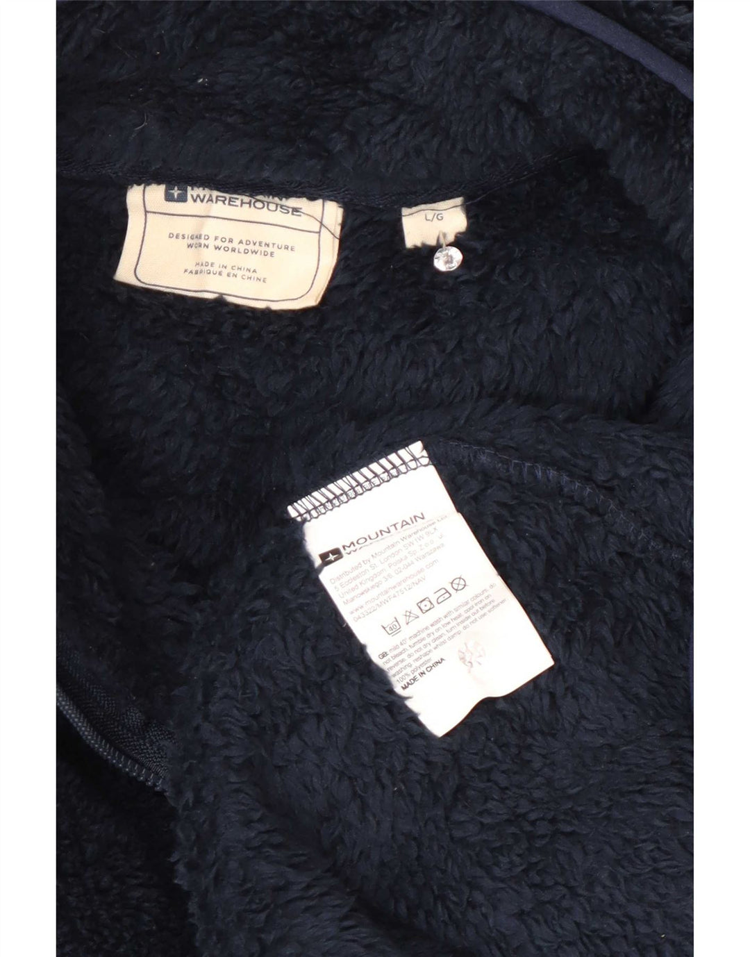 Mountain Warehouse Mens Zip Neck Fleece Jumper Large Navy Blue Polyester