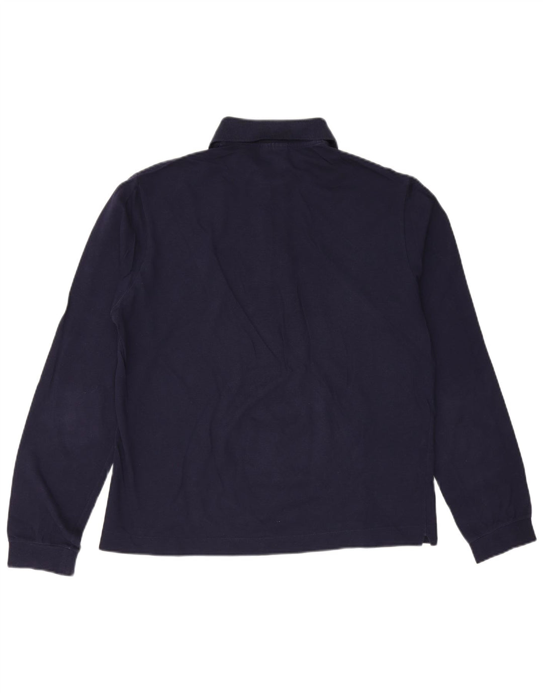 LACOSTE Mens Long Sleeve Polo Shirt Size 4 Medium Navy Blue Cotton
