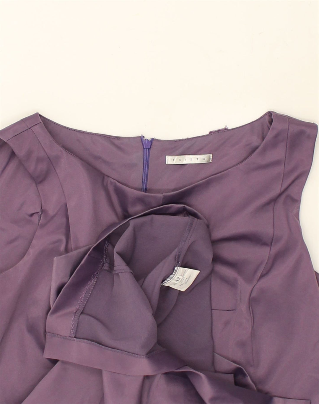 ESISTO Womens Sheath Dress IT 42 Medium Purple Nylon | Vintage Esisto | Thrift | Second-Hand Esisto | Used Clothing | Messina Hembry 