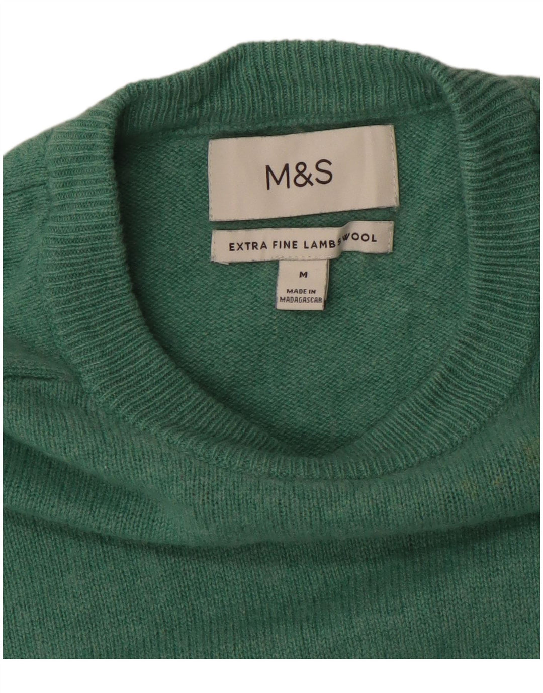 MARKS & SPENCER Womens Crew Neck Jumper Sweater UK 14 Medium Green