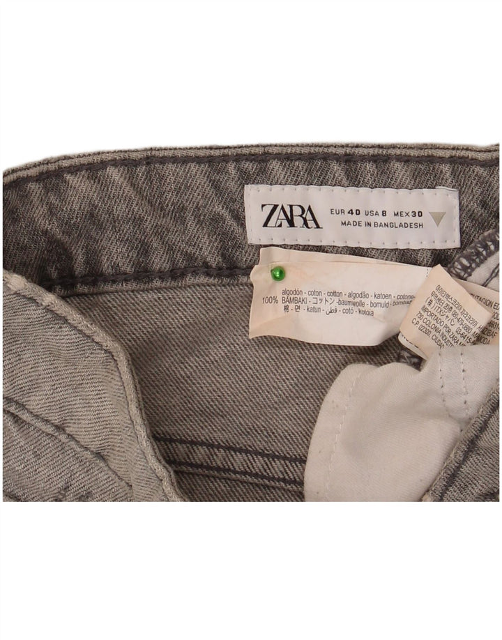 Zara Womens Denim Distressed Hot Pants  EU 40 Medium W30 Grey Cotton
