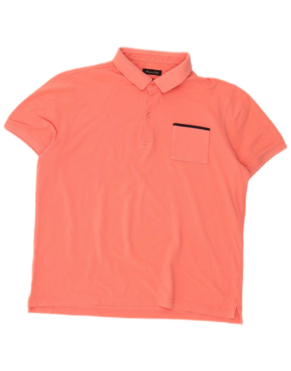 MASSIMO DUTTI Mens Slim Fit Polo Shirt XL Orange
