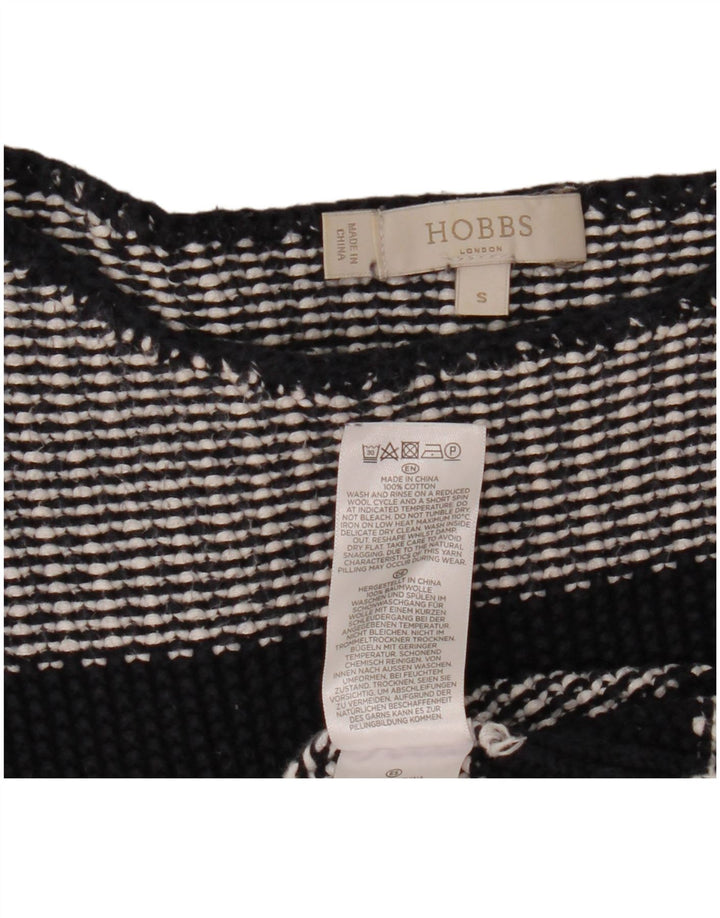 HOBBS Womens Oversized Crop Boat Neck Jumper Sweater UK 10 Small Black