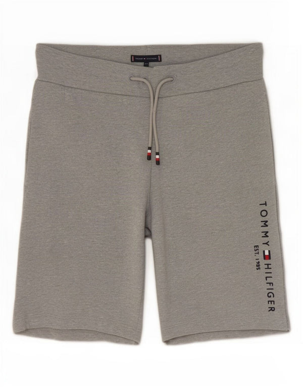 Tommy Hilfiger Boys Graphic Sport Shorts 13-14 Years Grey Flecked Cotton