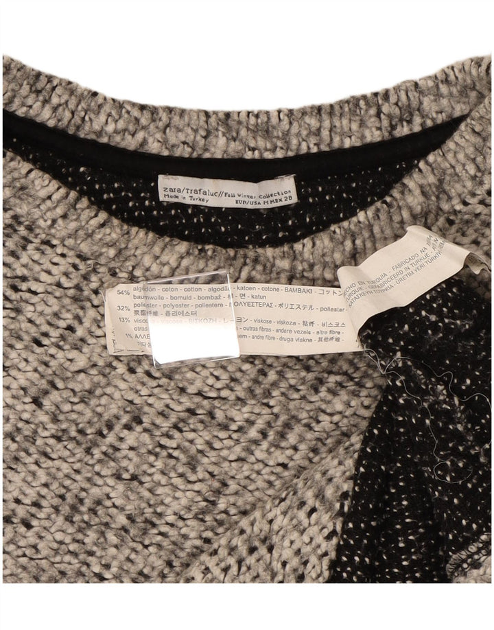ZARA Womens Oversized Crew Neck Jumper Sweater UK 14 Medium Grey
