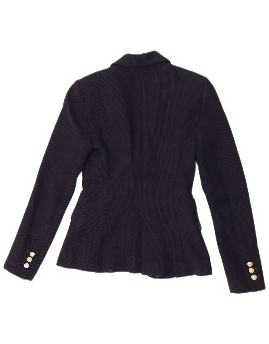 Zara Womens 1 Button Blazer Jacket UK 6 XS Navy Blue Polyester