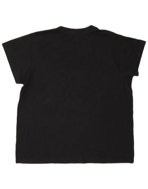 Champion Womens Graphic T-Shirt Top UK 18 XL Black Cotton
