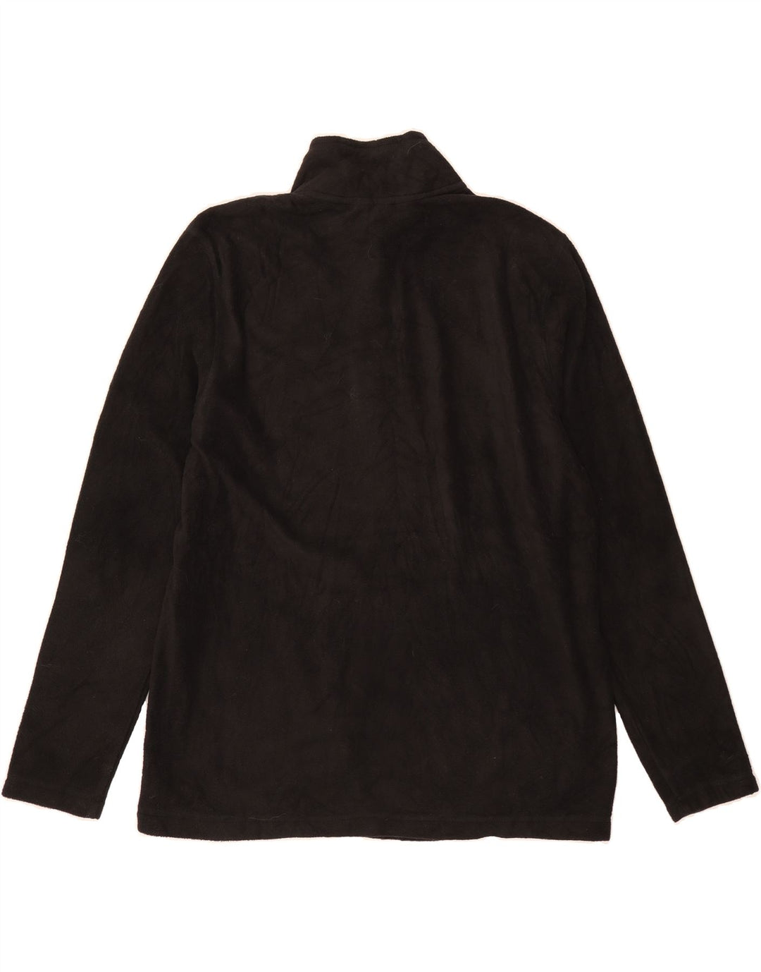 EDDIE BAUER Mens Zip Neck Fleece Jumper Medium Black Polyester Vintage Eddie Bauer and Second-Hand Eddie Bauer from Messina Hembry 