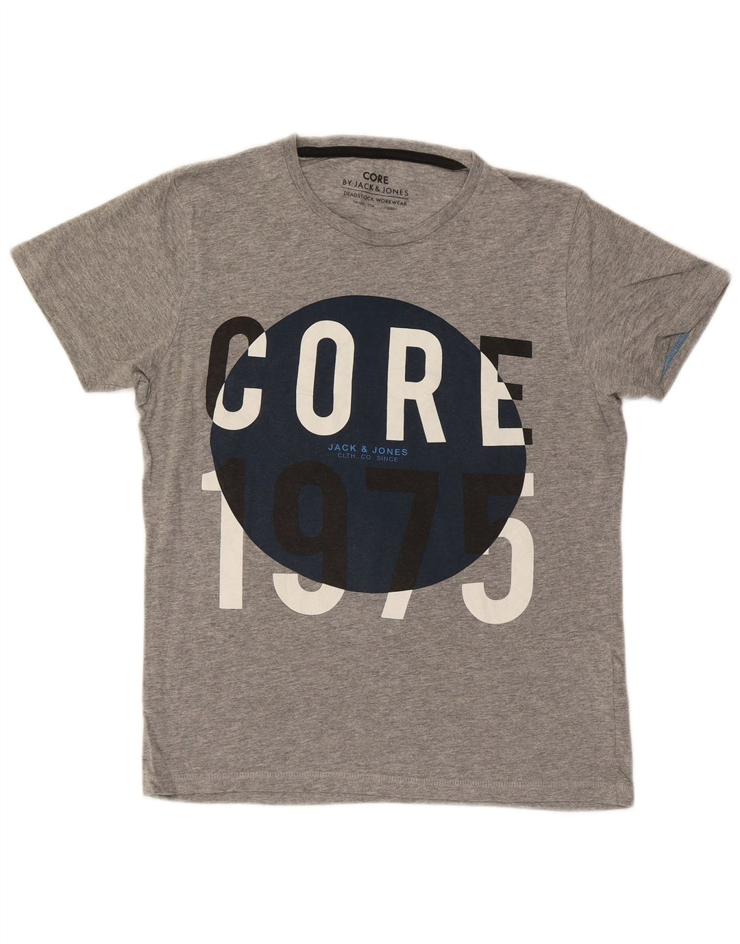 JACK & JONES Mens Graphic T-Shirt Top Medium Grey Cotton