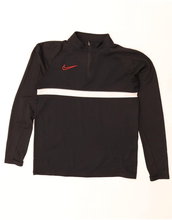 Nike Mens Dri Fit Zip Neck Pullover Tracksuit Top Small Black Colourblock