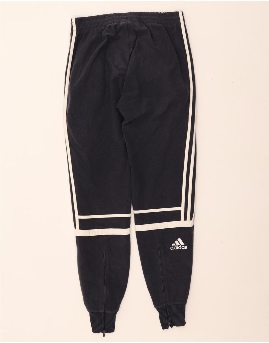 ADIDAS Mens Tracksuit Trousers Joggers Small  Navy Blue Polyester