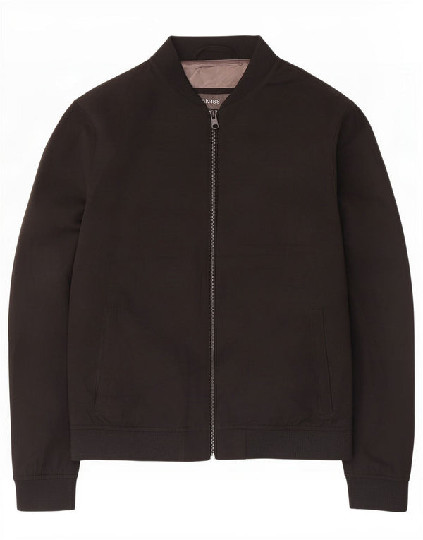 Marks & Spencer Mens Bomber Jacket UK 38 Medium Black Polyester