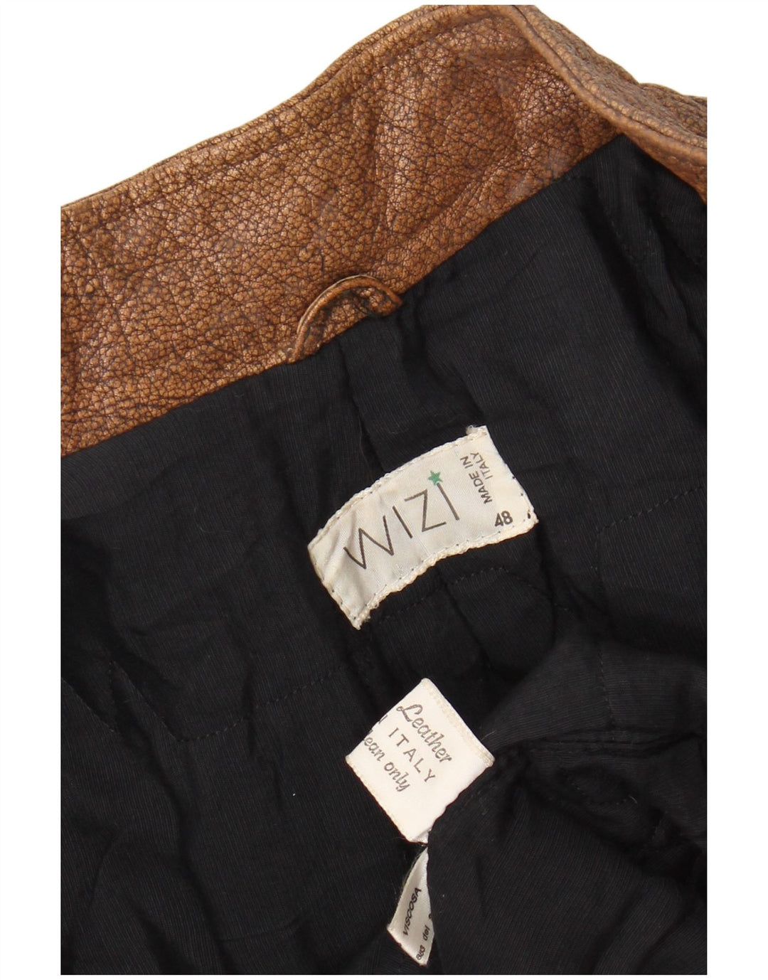 Vintage Mens Bomber Leather Jacket IT 48 Medium Brown Leather