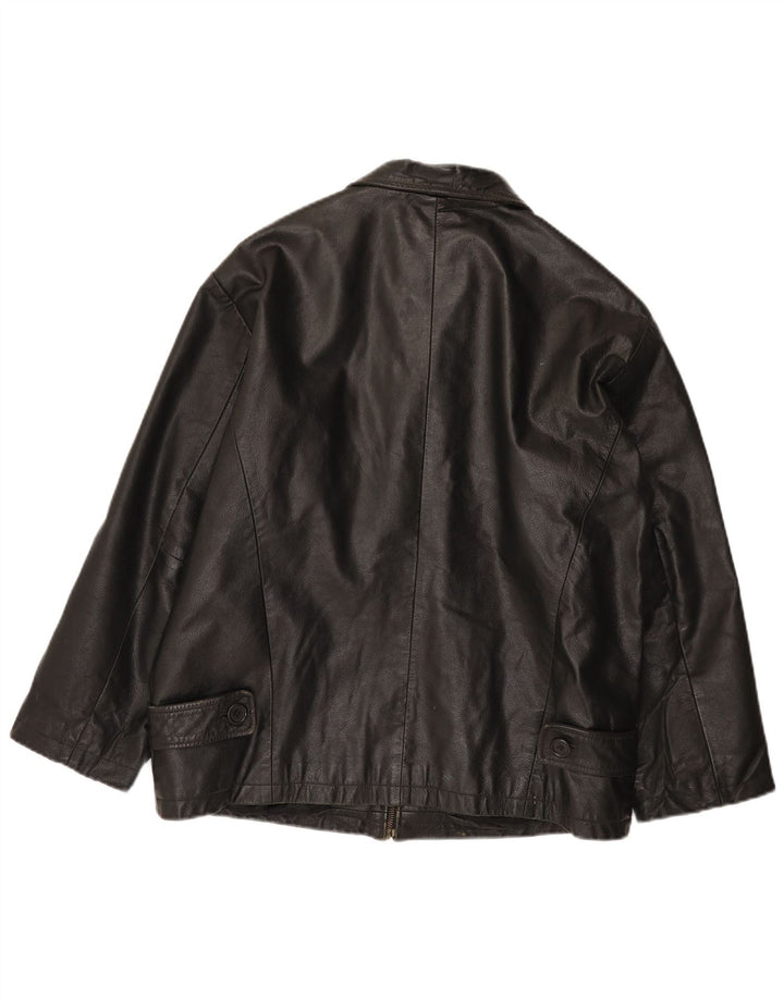 Vintage Mens Leather Jacket UK 38 Medium Black Leather