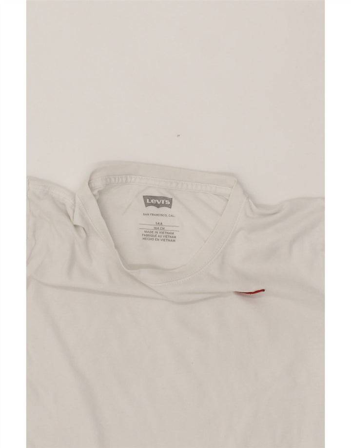 LEVI'S Boys T-Shirt Top 13-14 Years White Cotton Vintage Levi's and Second-Hand Levi's from Messina Hembry 