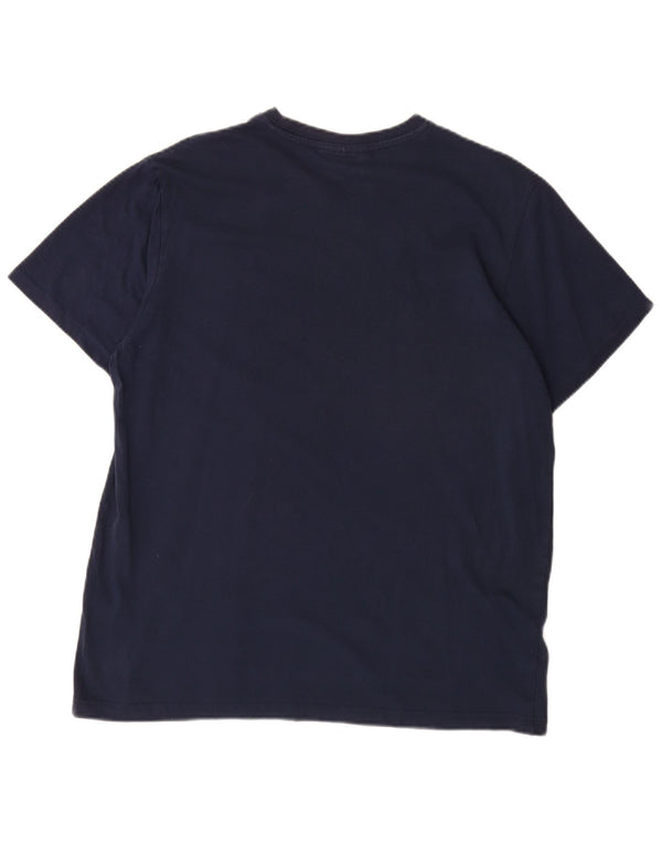 KAPPA Mens Graphic T-Shirt Top Large Navy Blue Cotton