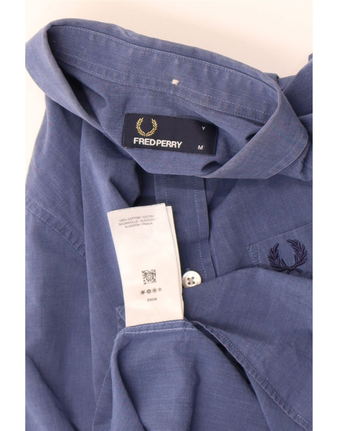 Fred Perry Boys Shirt 10-11 Years Blue Cotton