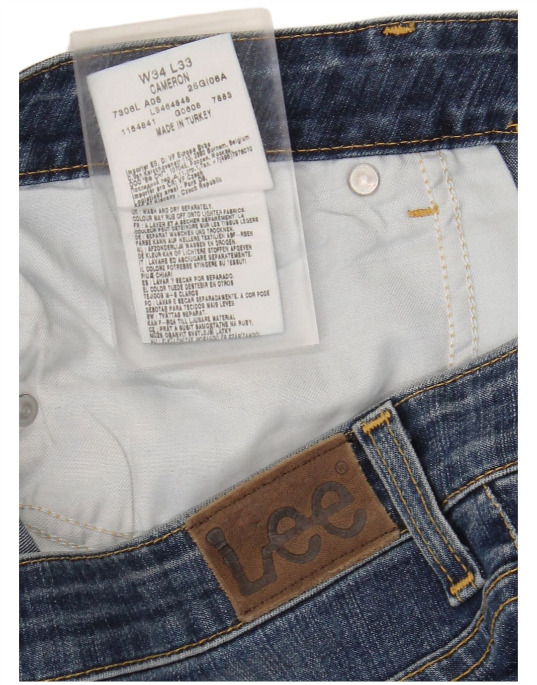 LEE Womens Cameron Bootcut Jeans W34 L33 Blue Cotton