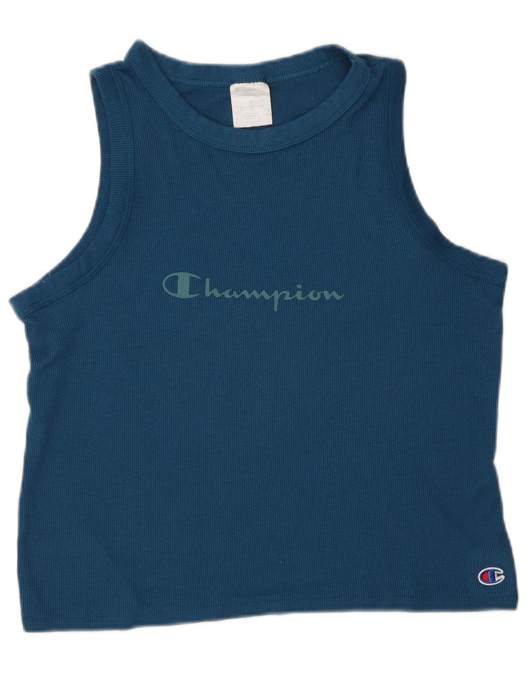 Champion Womens Graphic Vest Top UK 12 Medium Blue Polyester