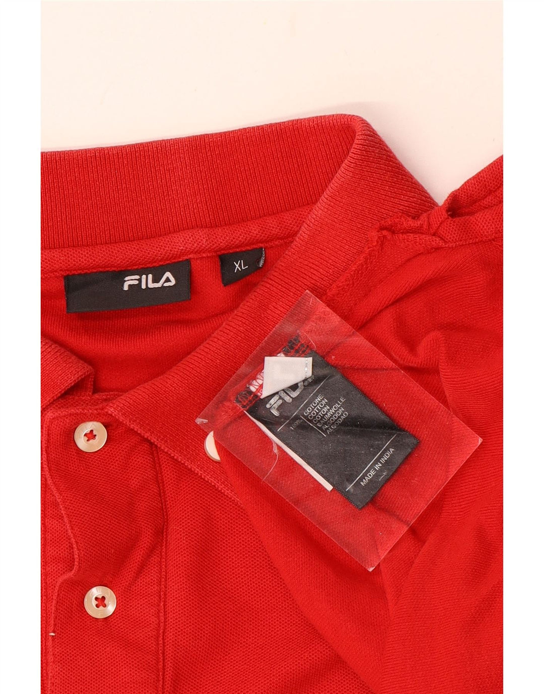 FILA Mens Polo Shirt XL Red Cotton