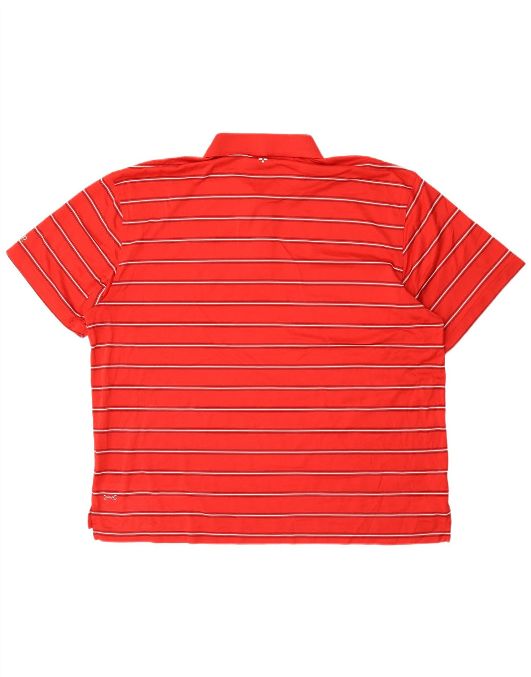Izod Mens Golf Polo Shirt 2XL Red Striped Polyester