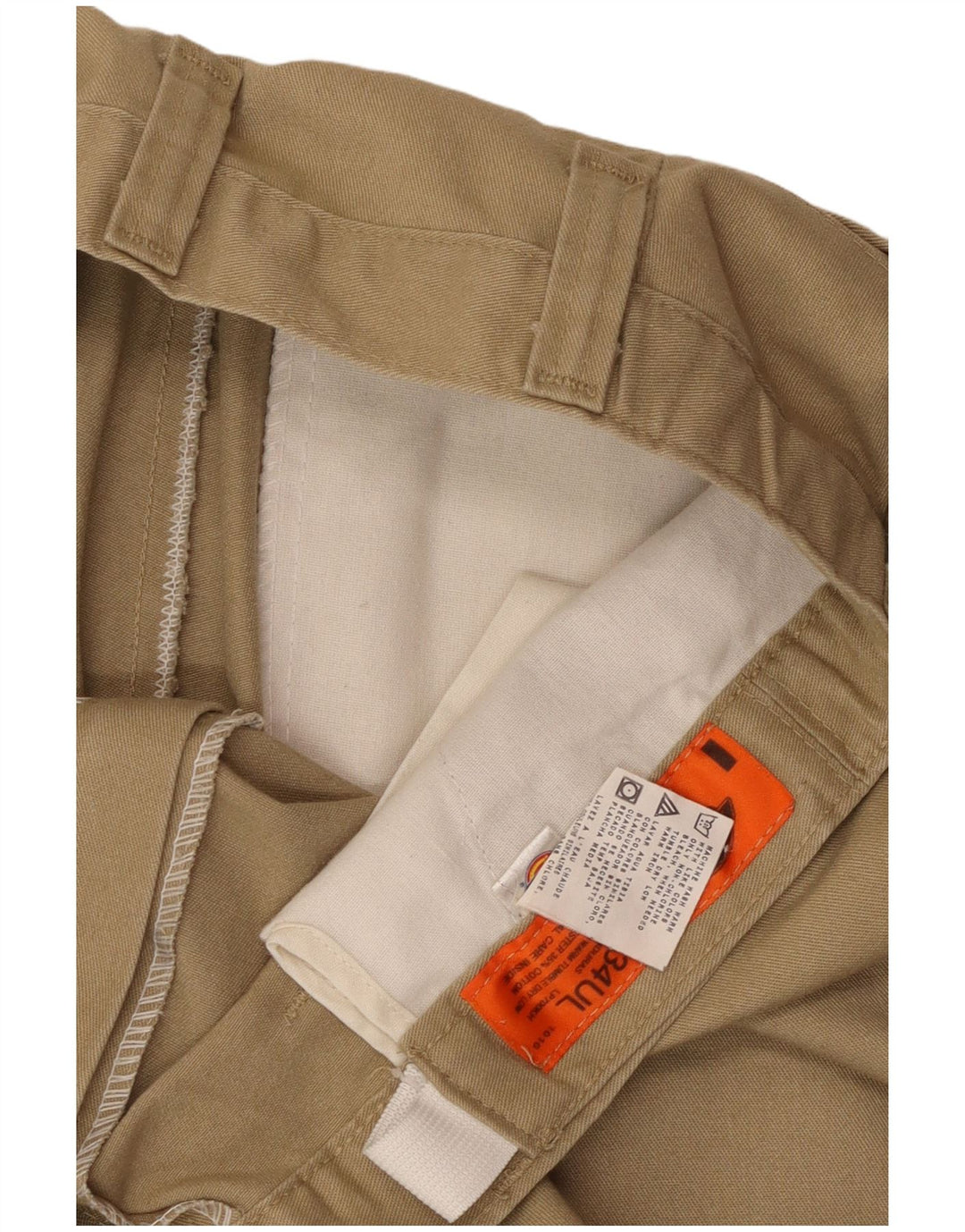 Dickies Mens Straight Cargo Trousers W34 L26 Beige Polyester
