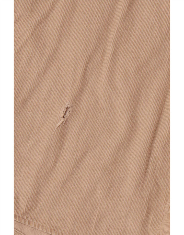 COTTON CLUB Mens Corduroy Shirt Large Beige Cotton