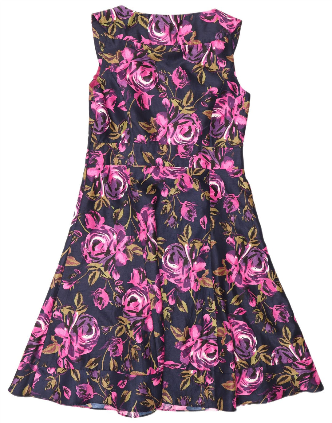 LAURA ASHLEY Womens Sleeveless A-Line Dress UK 16 Large  Purple Floral