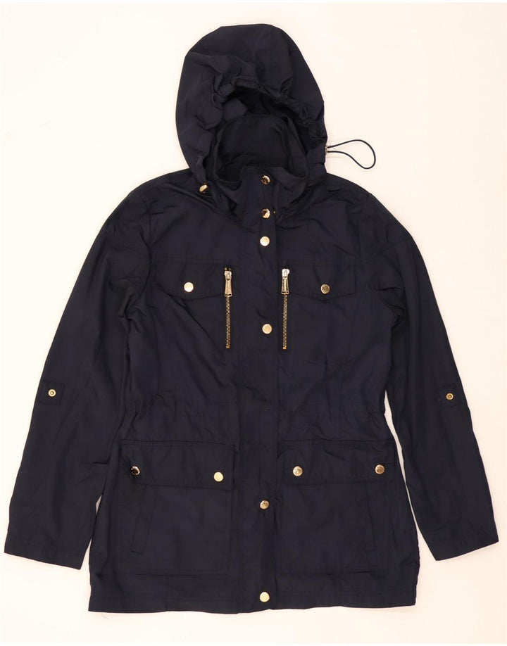 MICHAEL KORS Womens Hooded Utility Jacket UK 6 XS Navy Blue Polyester Vintage Michael Kors and Second-Hand Michael Kors from Messina Hembry 