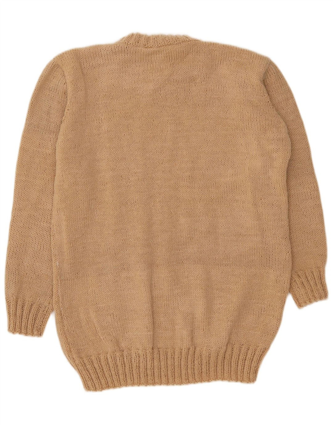 Vintage Mens Crew Neck Jumper Sweater Medium Beige