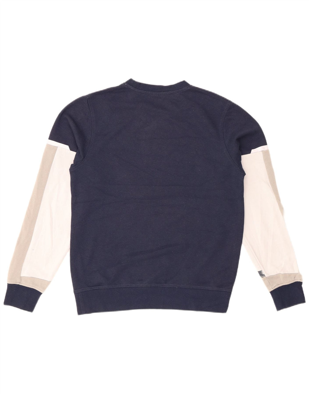 JACK & JONES Mens Sweatshirt Jumper Small Navy Blue Colourblock Cotton