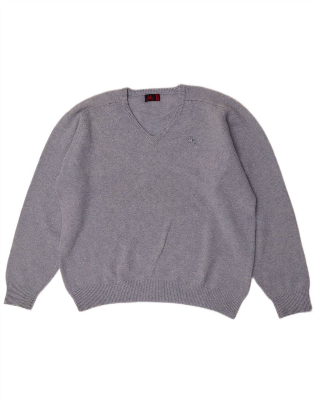 Kappa Mens V-Neck Jumper Sweater 2XL Blue Virgin Wool