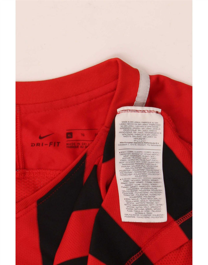 Nike Mens Dri Fit T-Shirt Top XL Red Striped Polyester