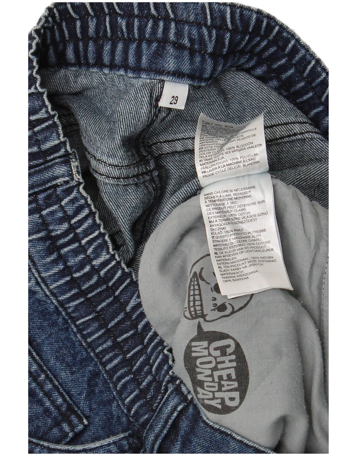 Cheap Monday Mens Denim Bermuda Shorts W29 Small Navy Blue Cotton