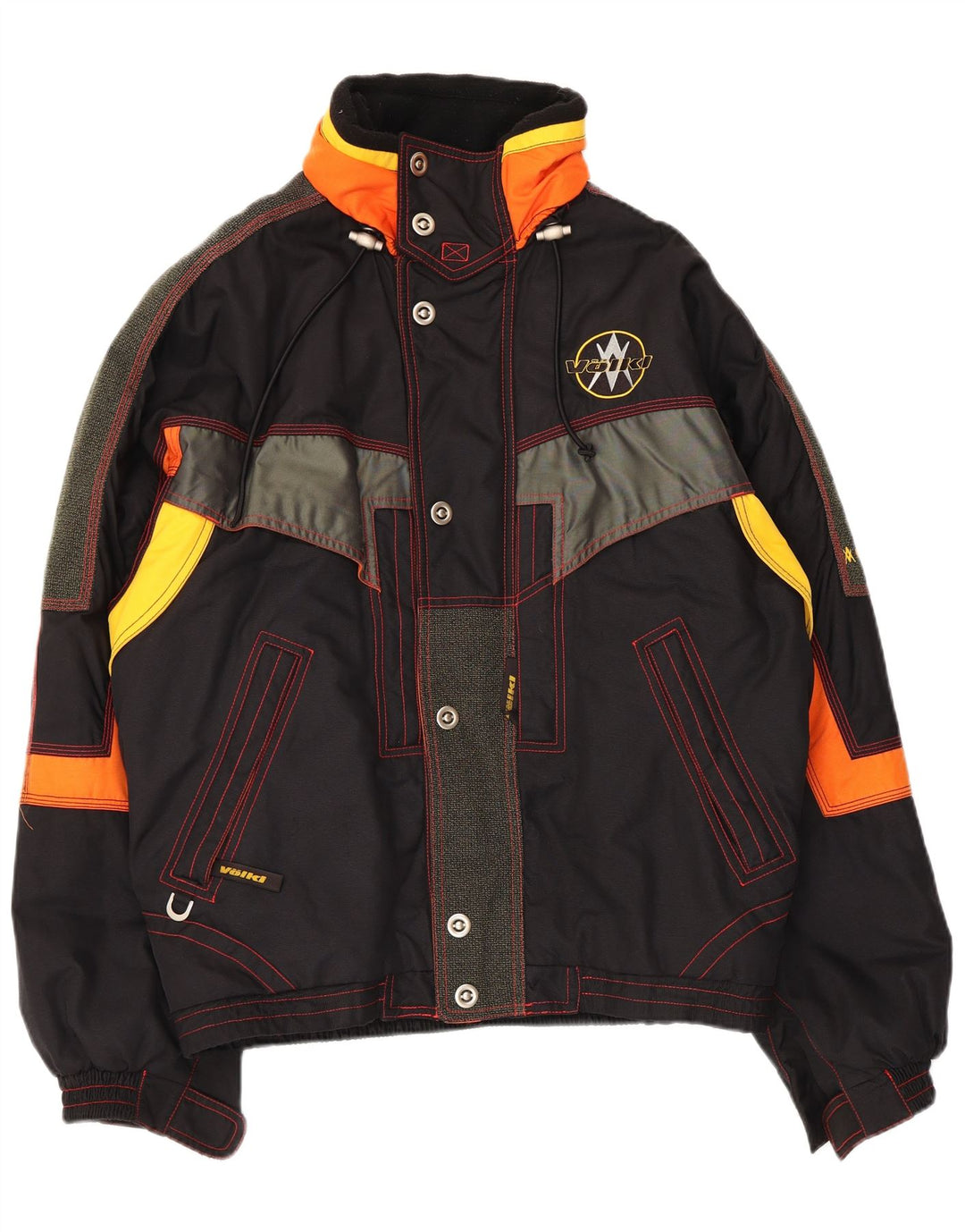 Volkl Mens Graphic Ski Jacket IT 48 Medium Black Colourblock Nylon