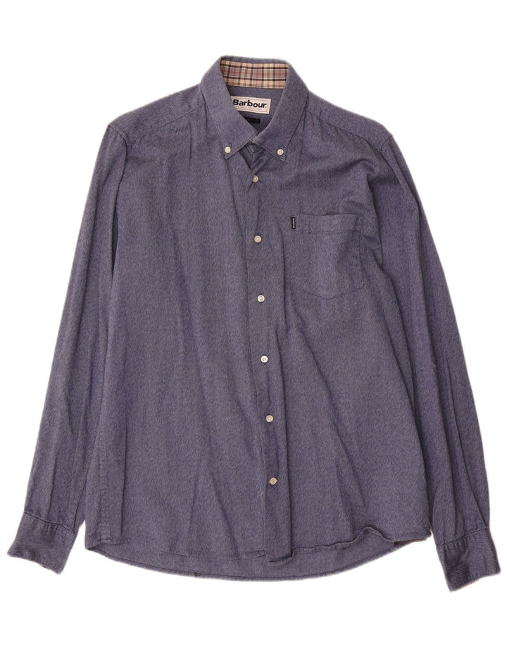 Barbour Mens Tailored Fit Shirt Medium Blue Cotton