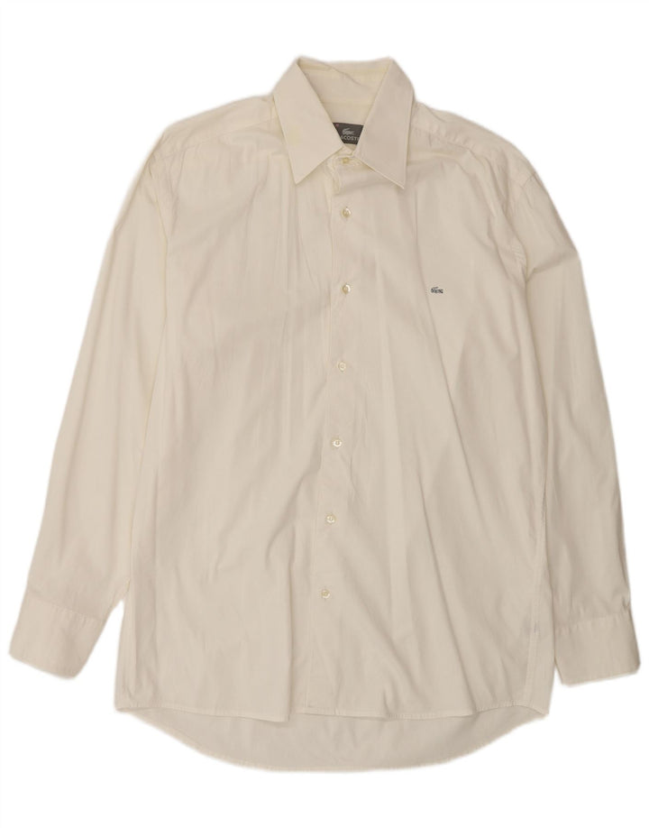 Lacoste Mens Shirt Size 41 Large Off White Cotton