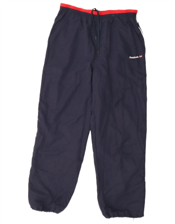 Reebok Mens Tracksuit Trousers Joggers Medium Navy Blue Colourblock