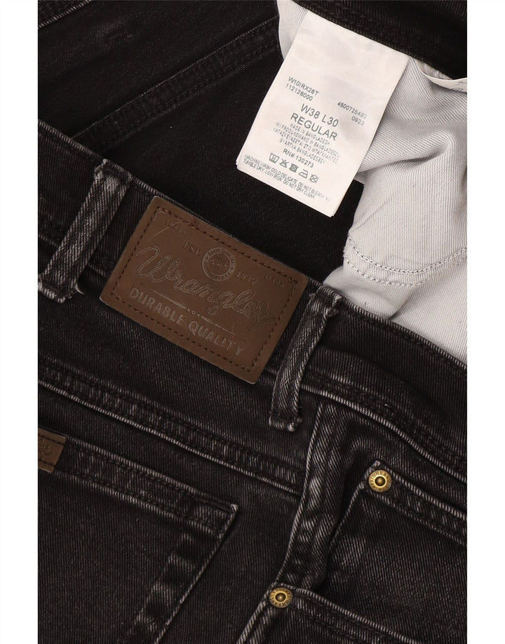 Wrangler Mens Straight Jeans W38 L27 Black Cotton