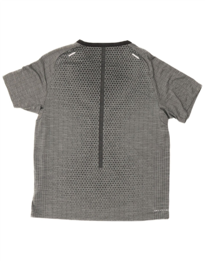 Nike Mens Dri Fit T-Shirt Top Medium Grey Geometric Polyester