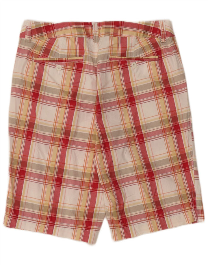EDDIE BAUER Womens Chino Shorts US 6 Medium W30 Red Check Cotton