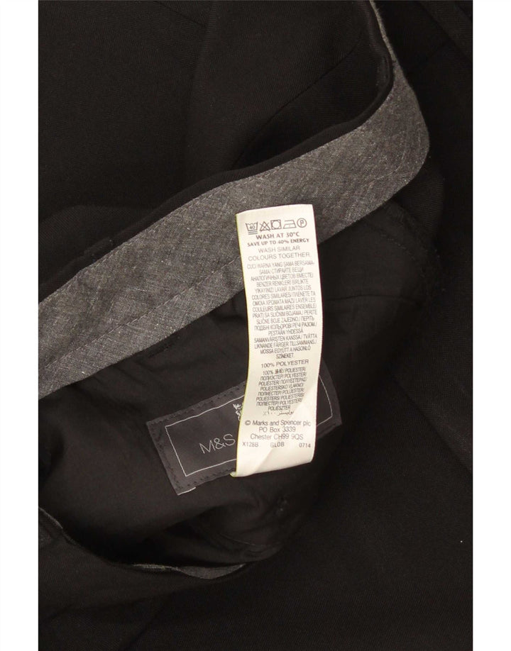 Marks & Spencer Womens Regular Fit Suit Trousers W38 L29 Black Polyester