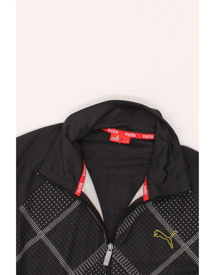 PUMA Mens Graphic Tracksuit Top Jacket Large Grey Geometric Polyester