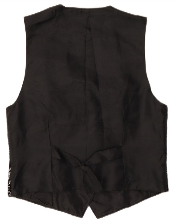 DE VILLE Womens Waistcoat EU 40 Medium Black Geometric Acetate