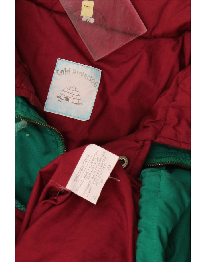 Vintage Mens Padded Jacket UK 42 XL Green Polyester
